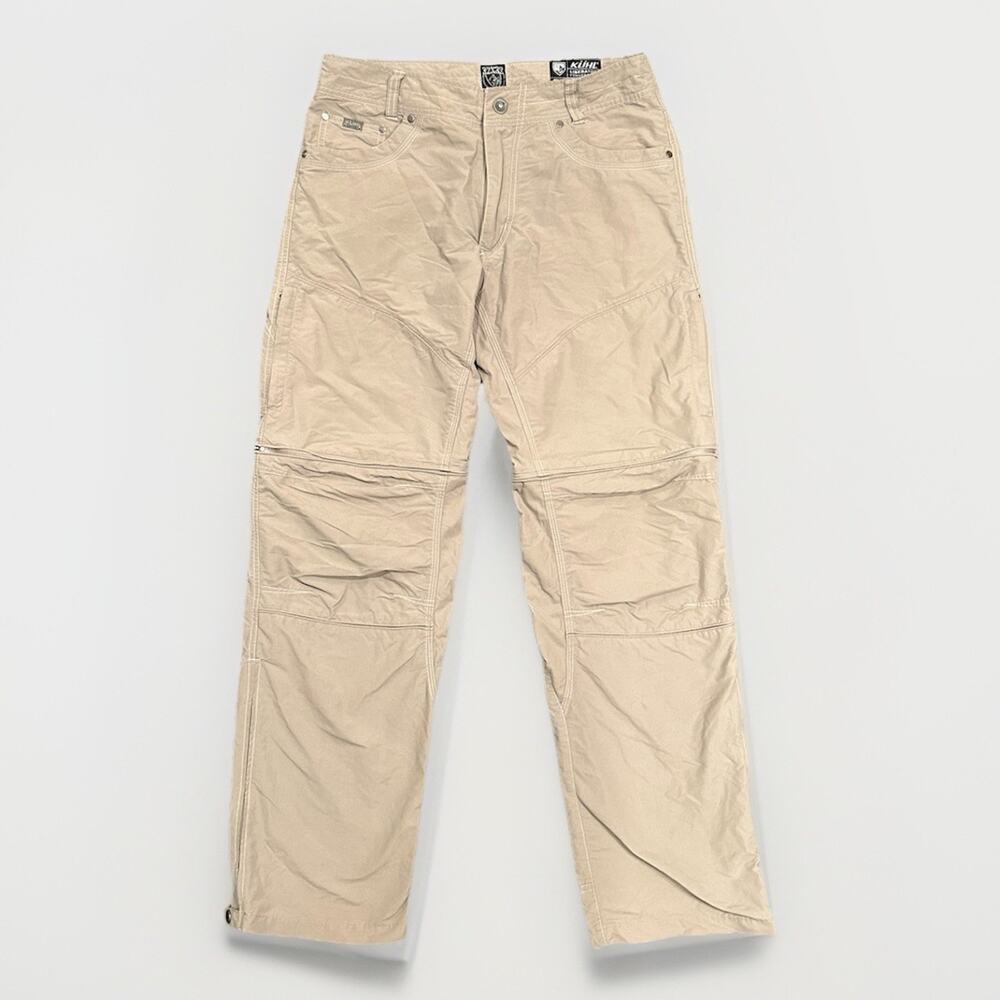 KUHL Liberator CONVERTIBLE Pants Men's 32x32 FULL FIT Shorts Khaki Hiking UPF